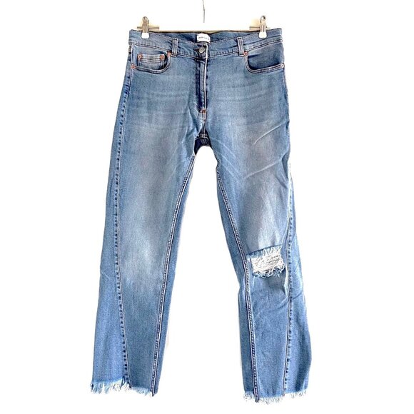 Magda Butrym Nelsonville Frayed Boyfriend Ankle Jeans Size 4 - Picture 4 of 11